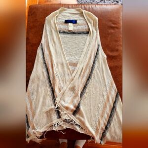 Women's Cream and Black Sweater Vest